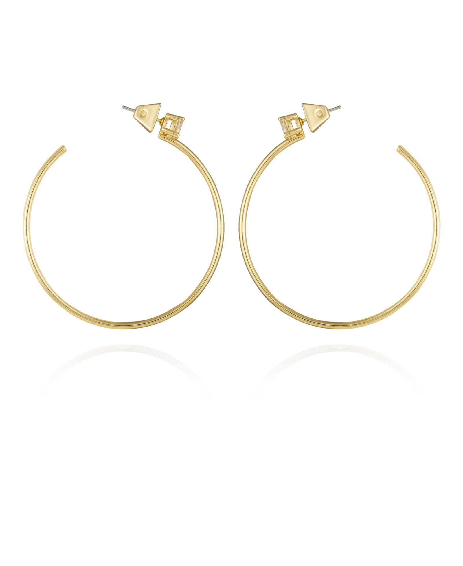 Vince Camuto Gold-Tone Cubic Zirconia C Hoop Earrings