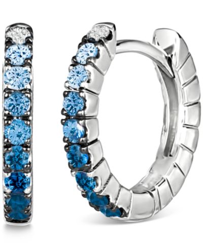 Серьги-кольца Le Vian® Denim Ombré Sapphire (1/4 ct. t.w.) & White Sapphire (1/20 ct. t.w.) из белого золота 14k 0.5"