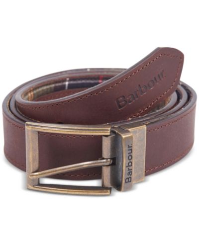 35MM Barbour Men's Reversible Tartan to Leather Belt