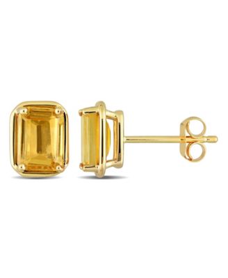Citrine (2-1/4 ct. t.w.) Emerald-cut Stud Earrings в 14k Yellow Gold