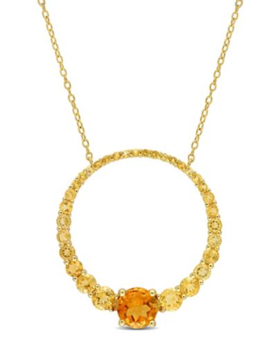 Ожерелье Citrine (3 1/4 ct. t.w.) Graduated Open Circle в позолоченном стерлинговом серебре 18k Gold
