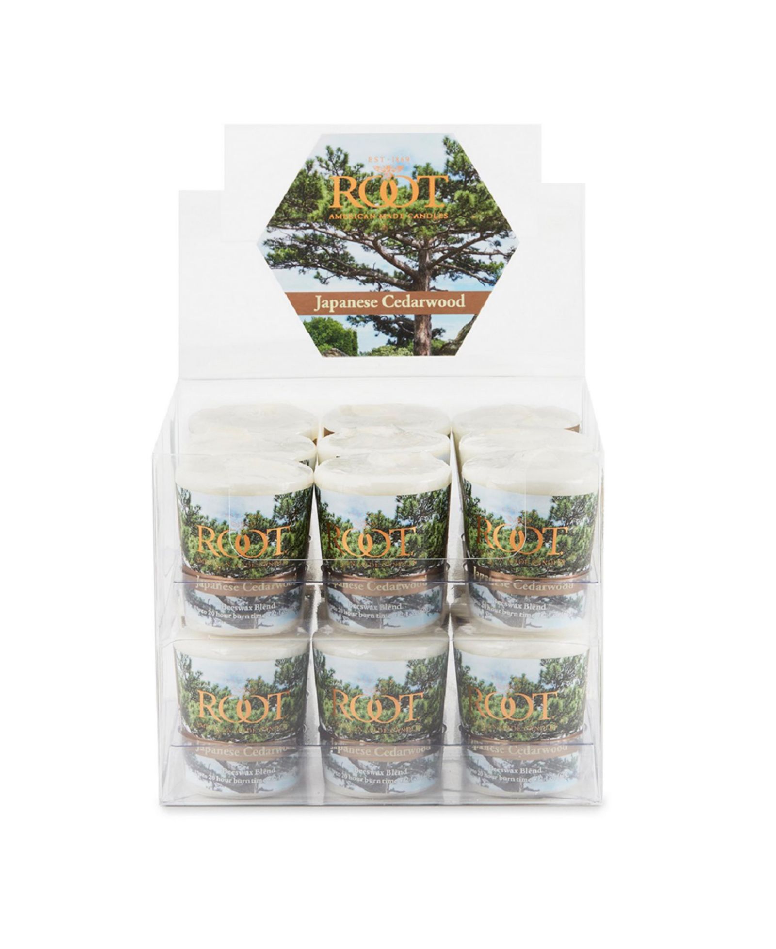 Набор свечей ROOT CANDLES Votive Japanese Cedar wood 20 Hour 18 Piece