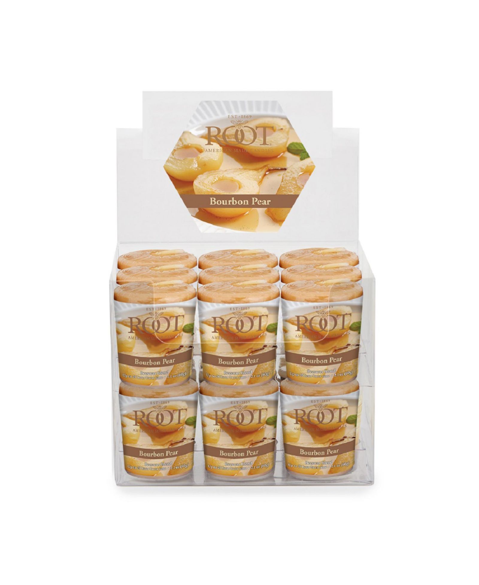 Votive Bourbon Pear 20 Hour Candles Set, 18 Piece