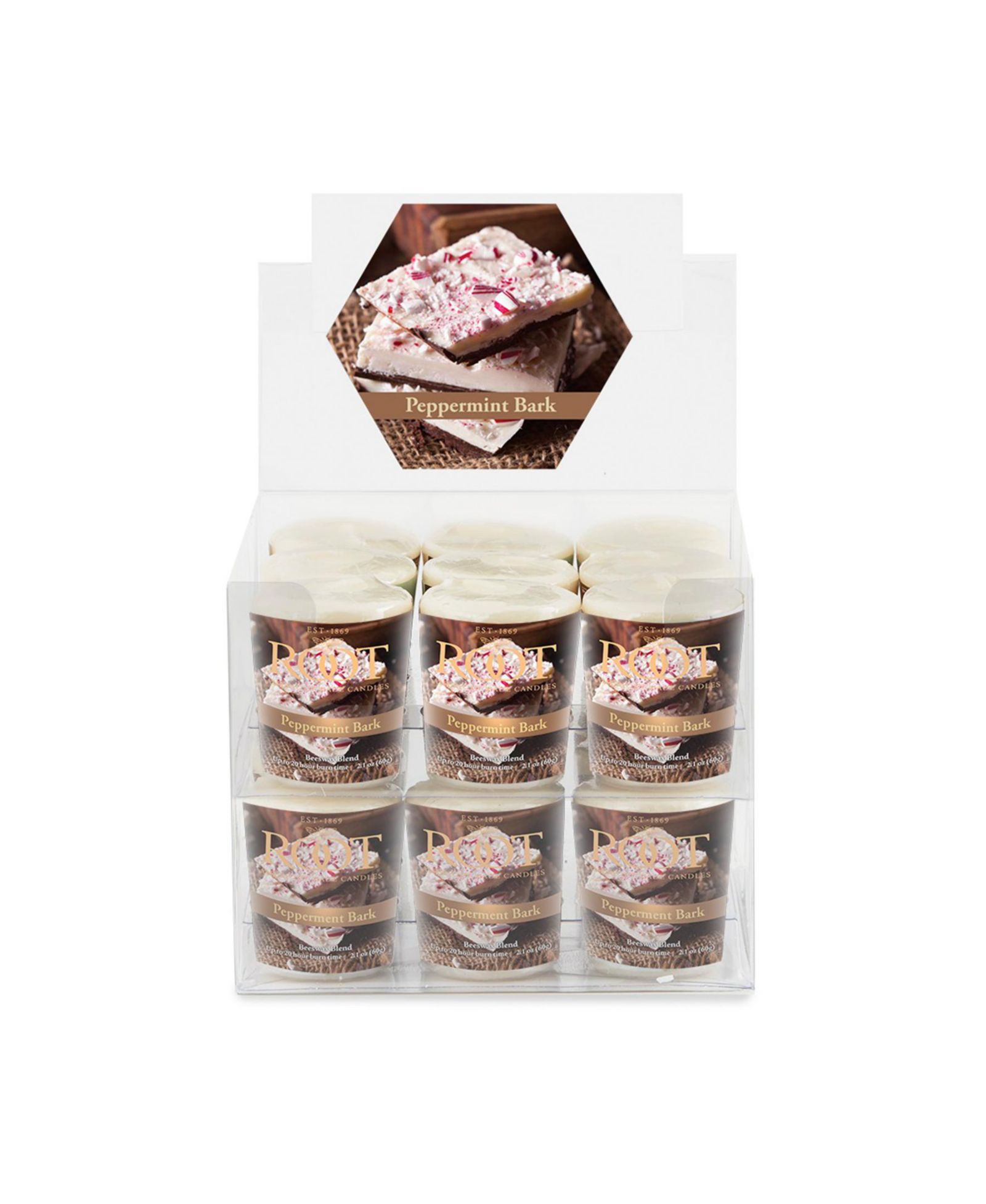Набор свечей Votive Peppermint Bark, 18 шт, 20 часов горения