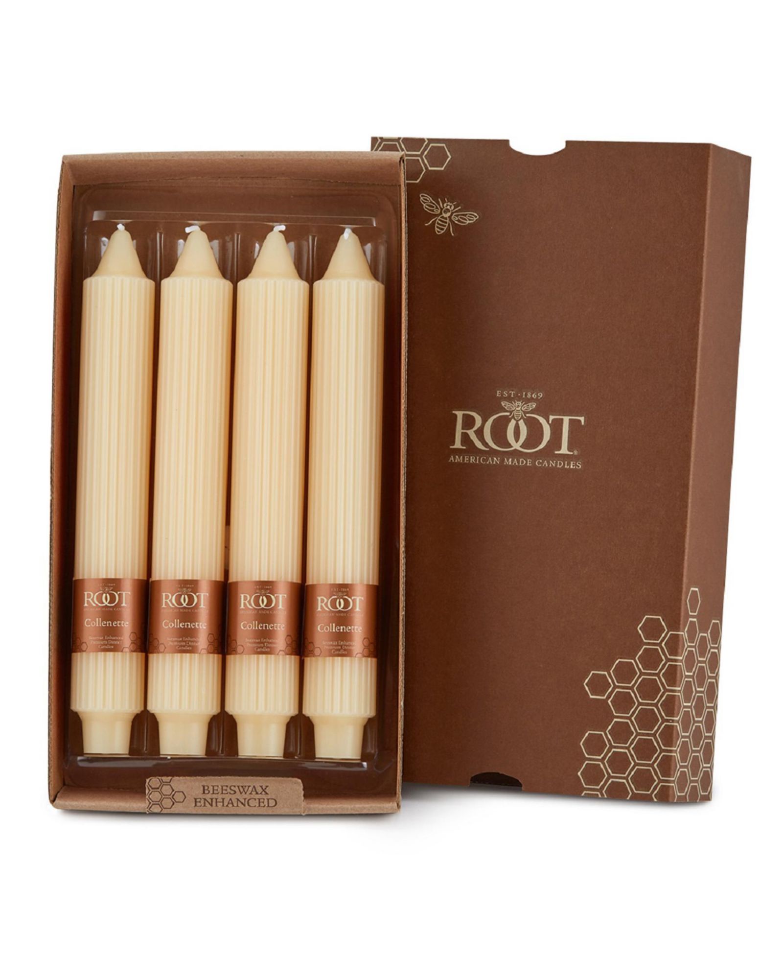 Grecian Collenette 9" Taper Candle Set, 4 Piece