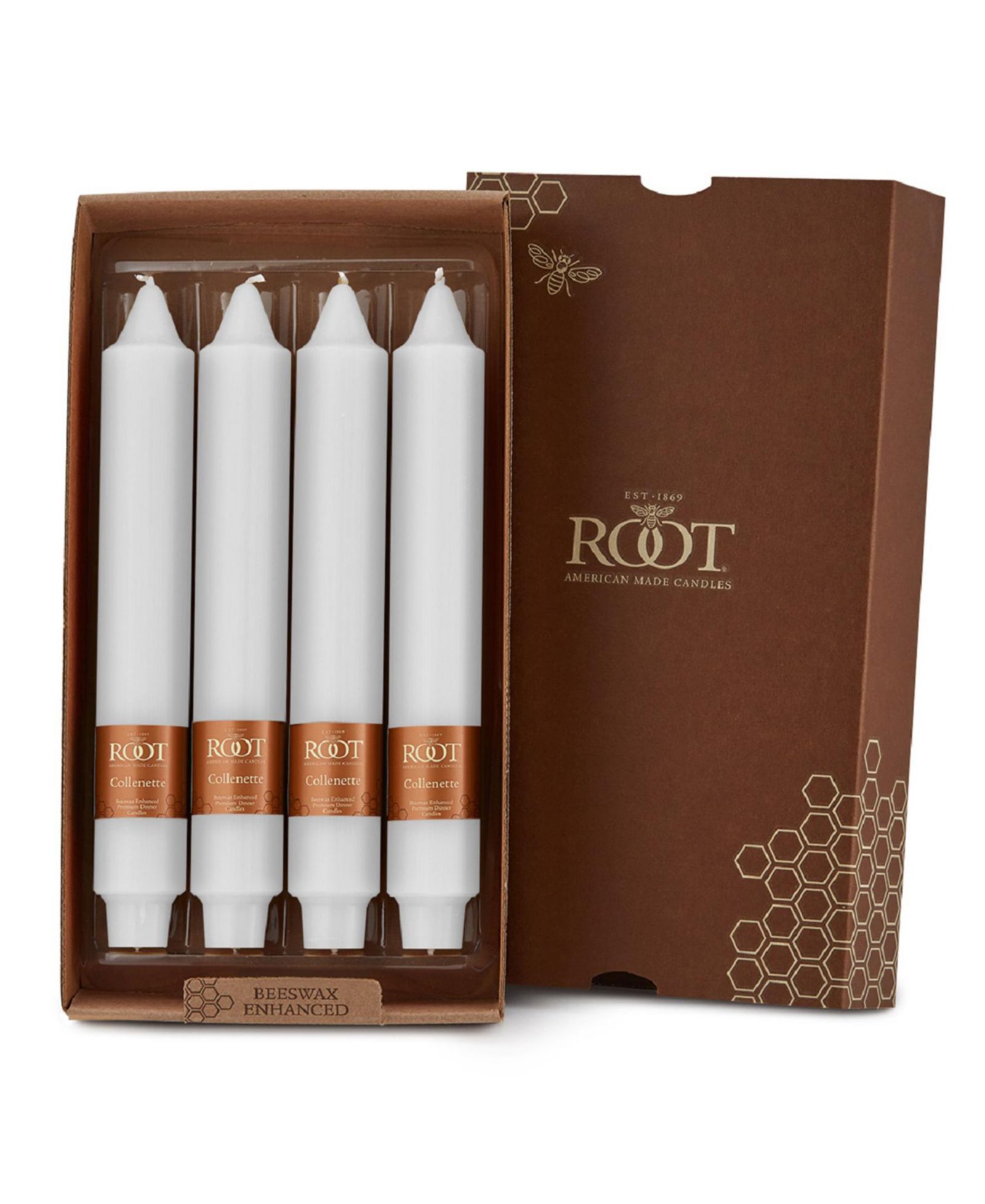 Smooth Collenette 9" Taper Candle Set, 4 Piece