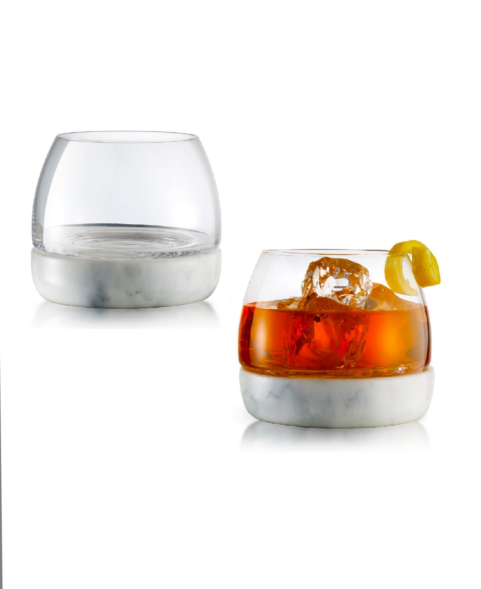 Набор стаканов для виски из мрамора, 2 шт., 11 Oz