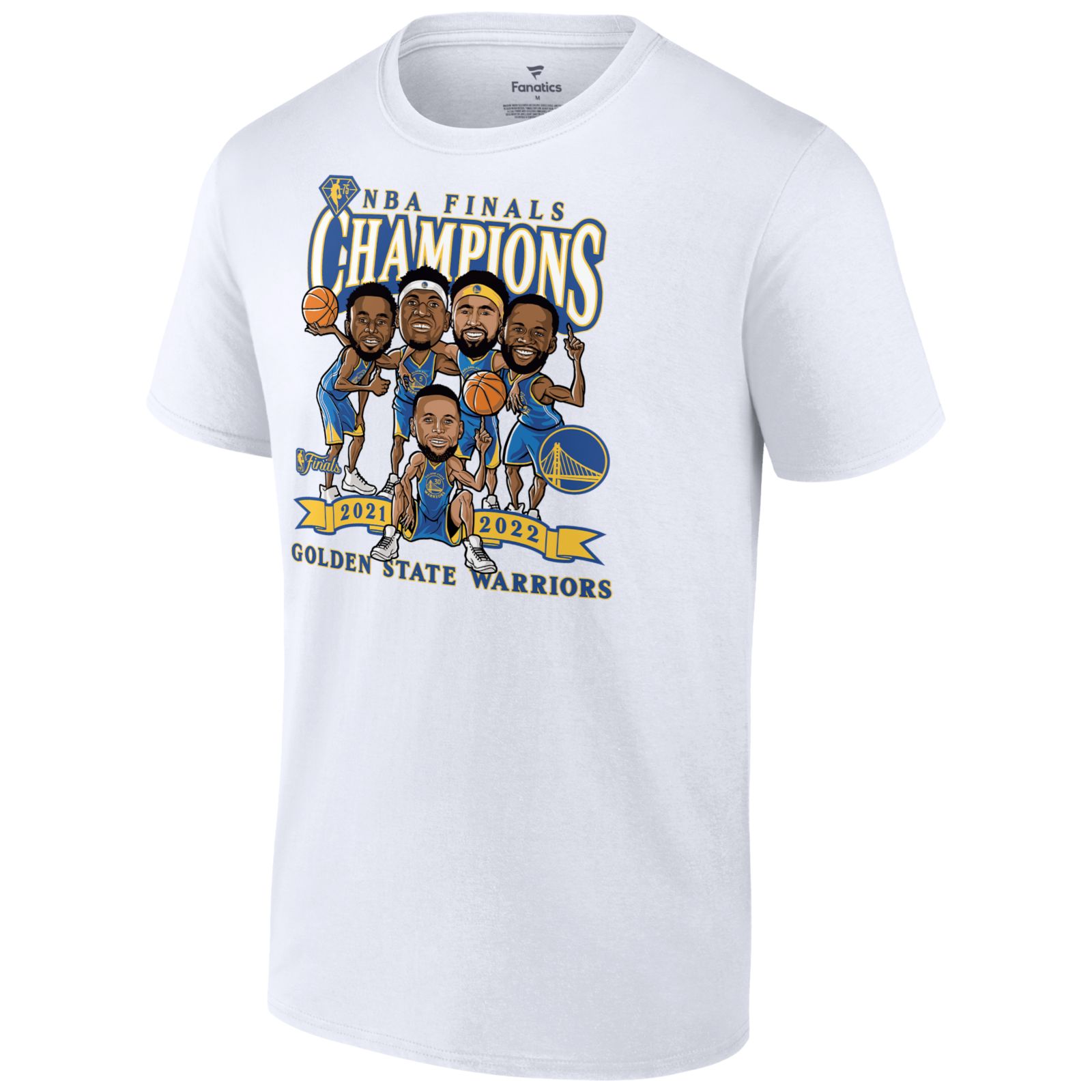 Fanatics Men's White Golden State Warriors 2022 NBA Finals Champion Caricature T-Shirt