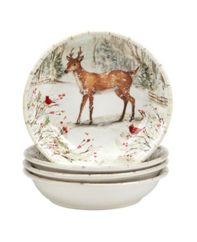 Certified International Winter's Walk Soup Bowls, Set of 4