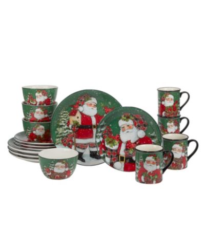 Certified International набор столовой Christmas Lodge Santa 16 Pc.