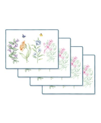 Подставки под тарелки Lenox Butterfly Meadow Garden из пробки, набор из 4 штук, 12" x 16"