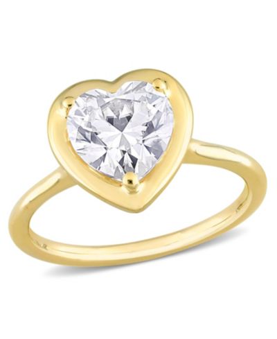 Кольцо с бриллиантом Moissanite 10K Gold Heart Solitaire