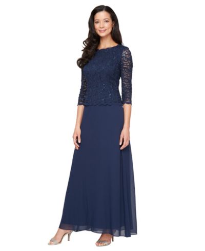 Вечернее платье Alex Evenings Women's Sequin Embellished Lace Top Gown