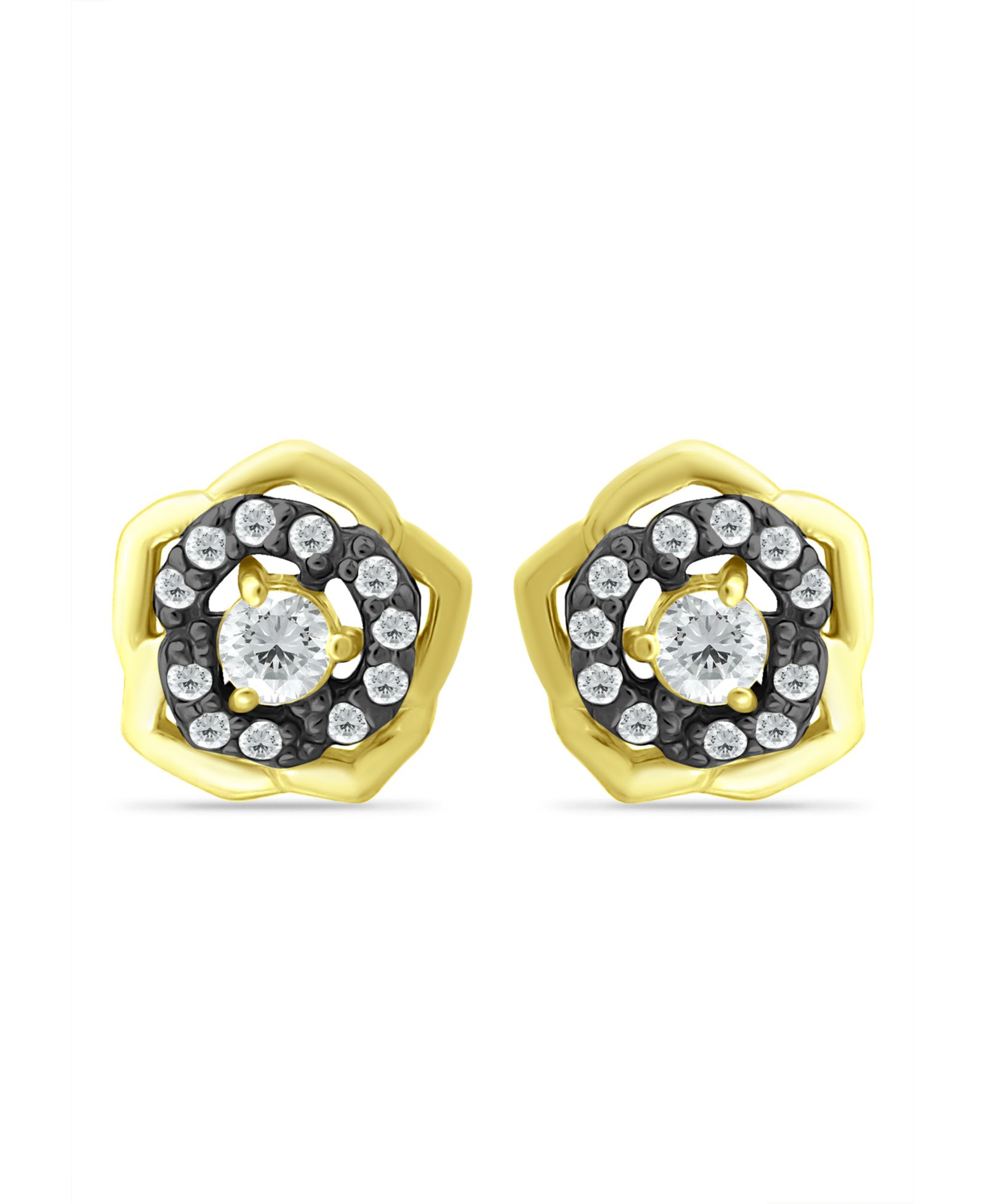 Серьги-гвоздики Giani Bernini Cubic Zirconia с черным родием, 18K Gold over Silver