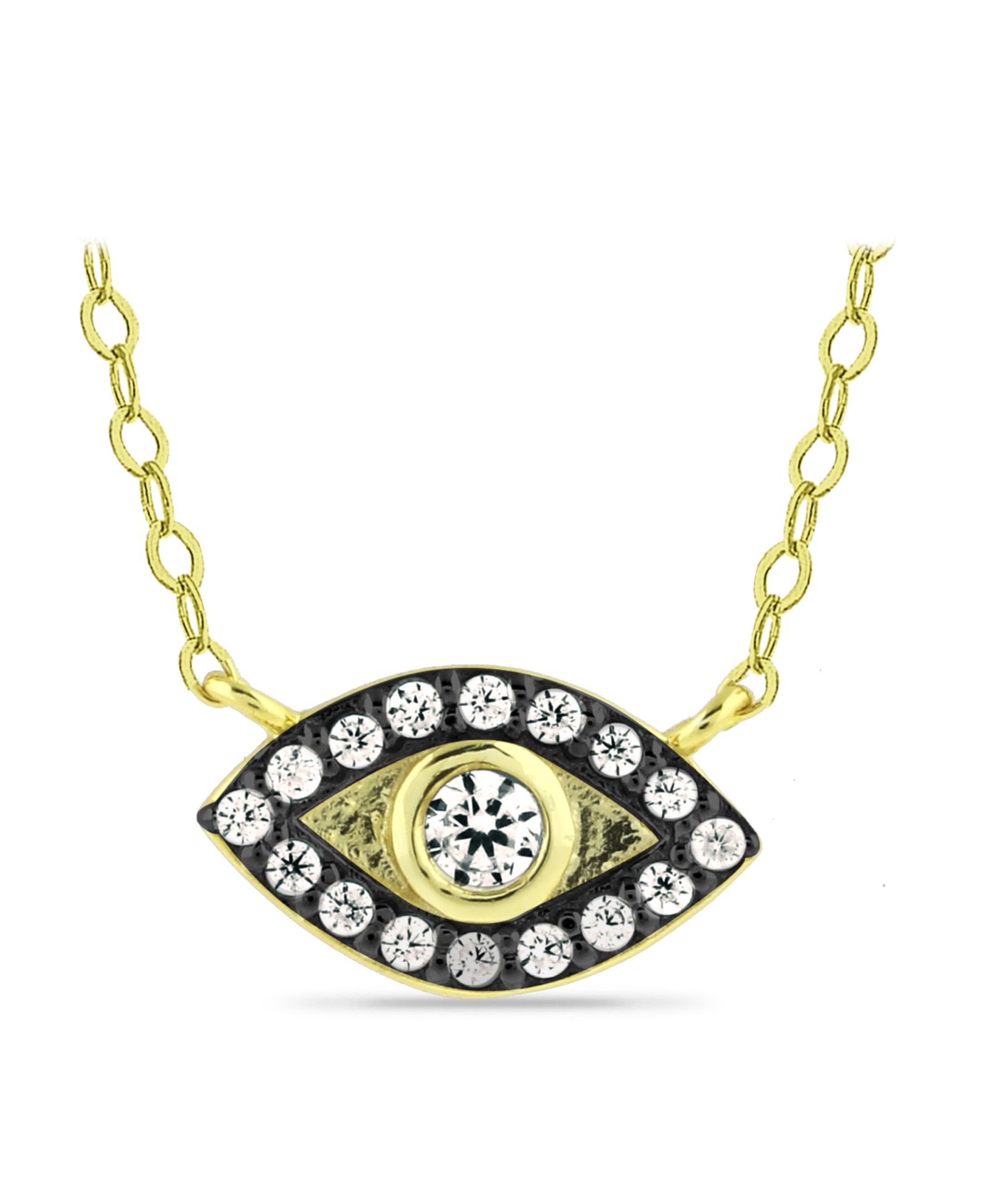 Giani Bernini Подвеска Evil Eye с цирконием и черным родием, 18K Gold over Silver