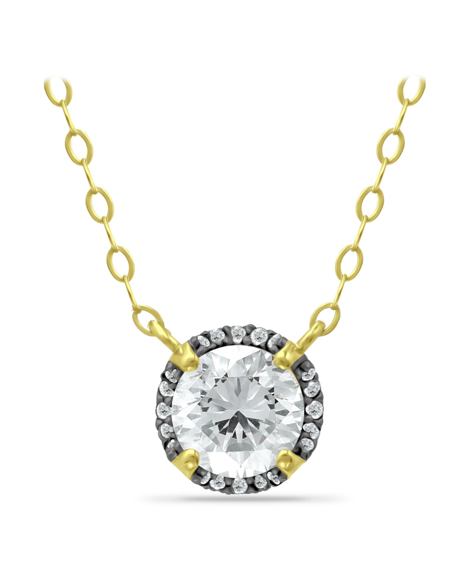 Ожерелье Giani Bernini Cubic Zirconia с черным родием, 18K Gold over Silver