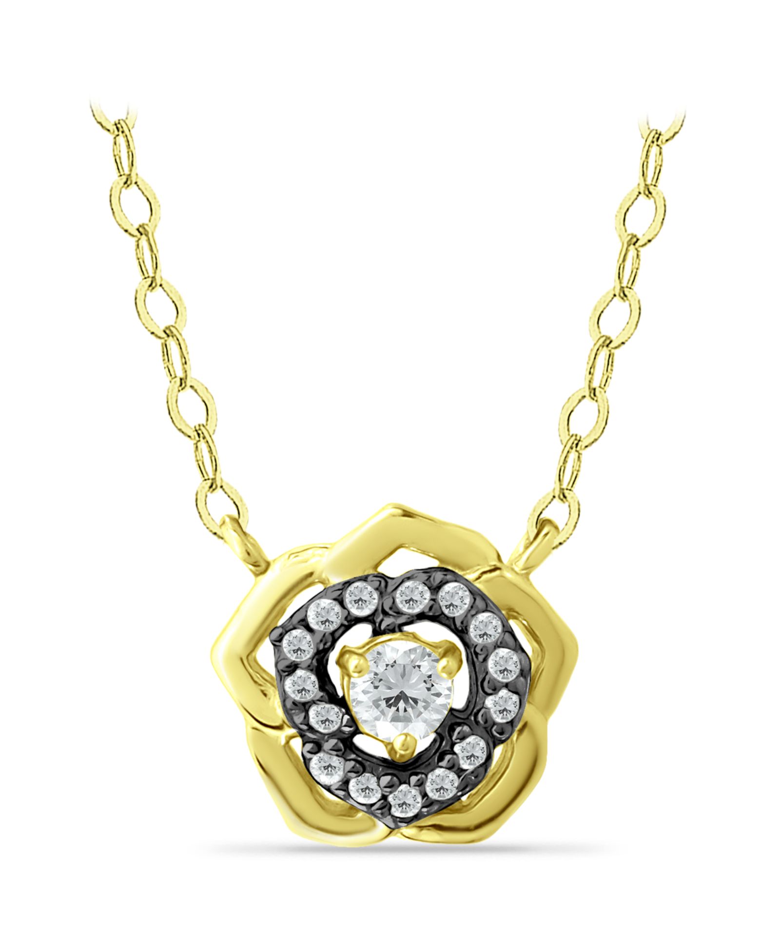 Ожерелье Giani Bernini Cubic Zirconia Flower 18K Gold over Silver