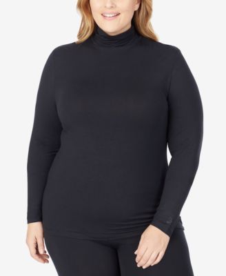 Женский мягкий трикотажный джемпер с высоким воротником Plus Size Cuddl Duds