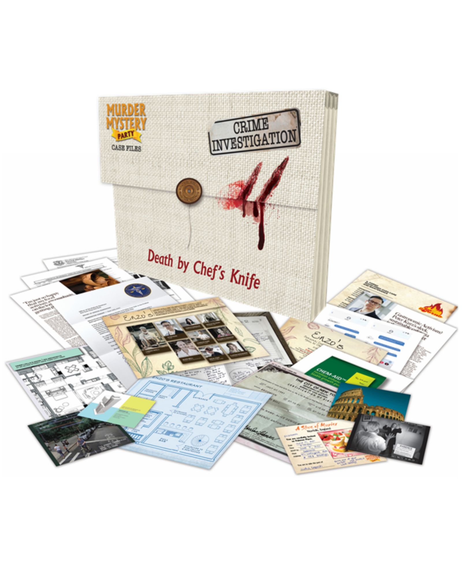 Набор головоломок University Games Mystery Party Case Files - Death by Chef's Knife, 52 детали
