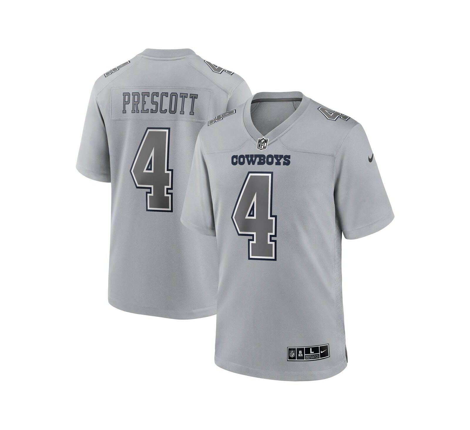 Мужская джерси Nike Dak Prescott Gray Dallas Cowboys Atmosphere Fashion Game Jersey