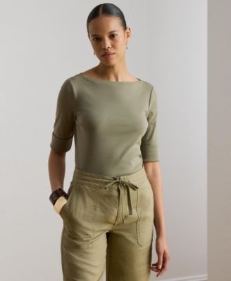 Женская футболка Lauren Ralph Lauren Stretch Cotton Boat Neck