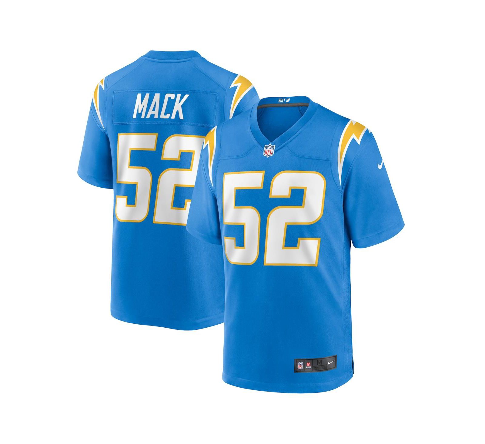 Мужская игровая джерси Nike Khalil Mack Powder Blue Лос-Анджелес Чарджерс