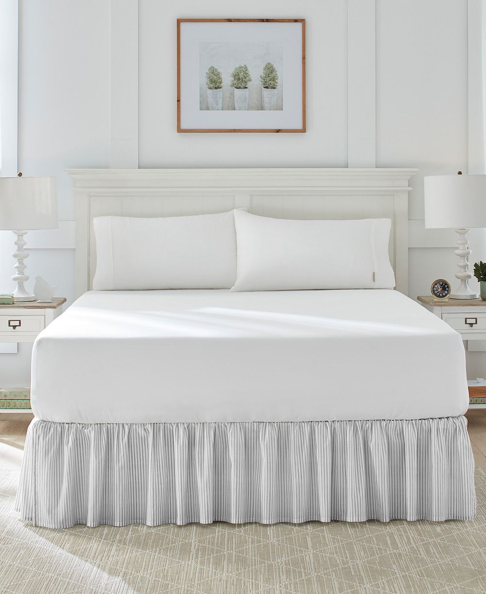 Отбортник Laura Ashley Ticking Stripe с рюшами, Full