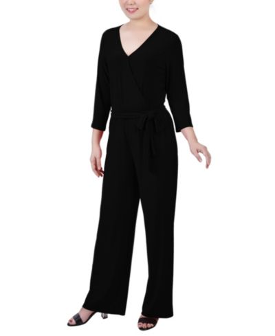 Женский комбинезон NY Collection 3/4 Sleeve Belted Jumpsuit
