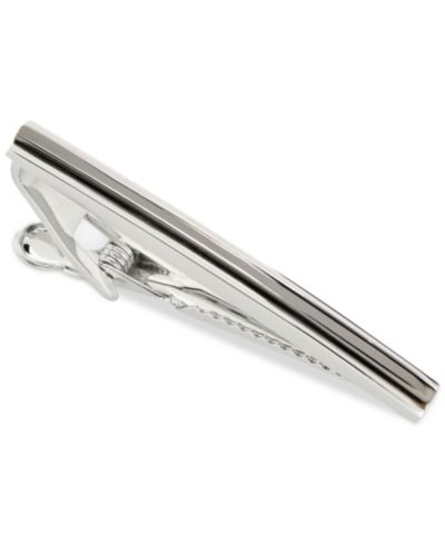 Perry Ellis Portfolio зажим для галстука Silver Strip Мужской