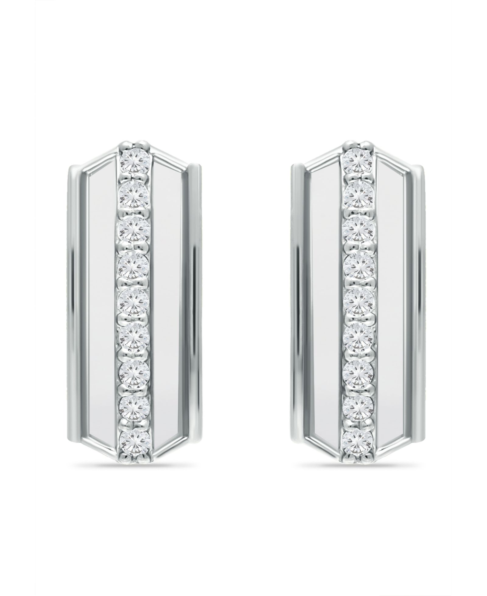 Серьги Giani Bernini Cubic Zirconia Huggie Hoop, стерлинговое серебро или 18K Gold over Silver