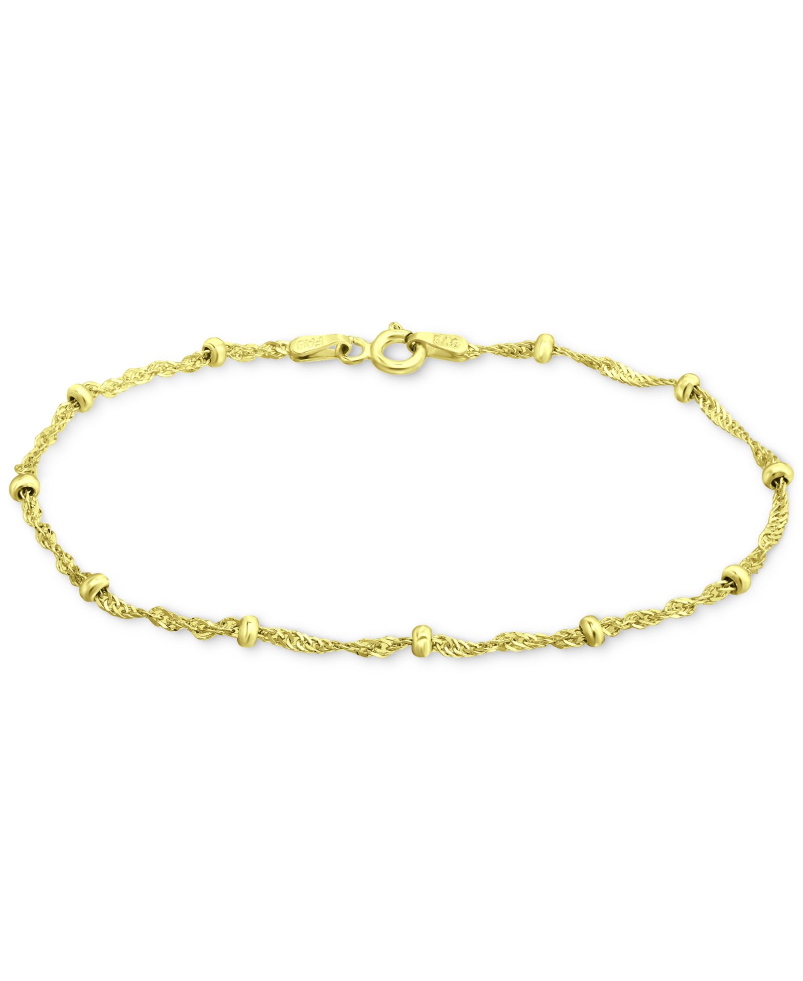 Giani Bernini Beaded Singapore Link Chain Bracelet in 18k Gold-Plated Sterling Silver, Created for Macy's