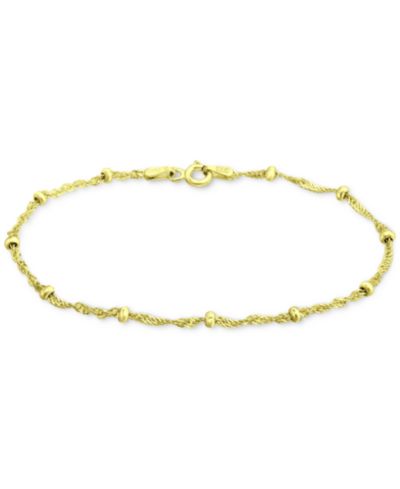 Браслет Giani Bernini Beaded Singapore Link Chain из стерлингового серебра с напылением 18k Gold-Plated