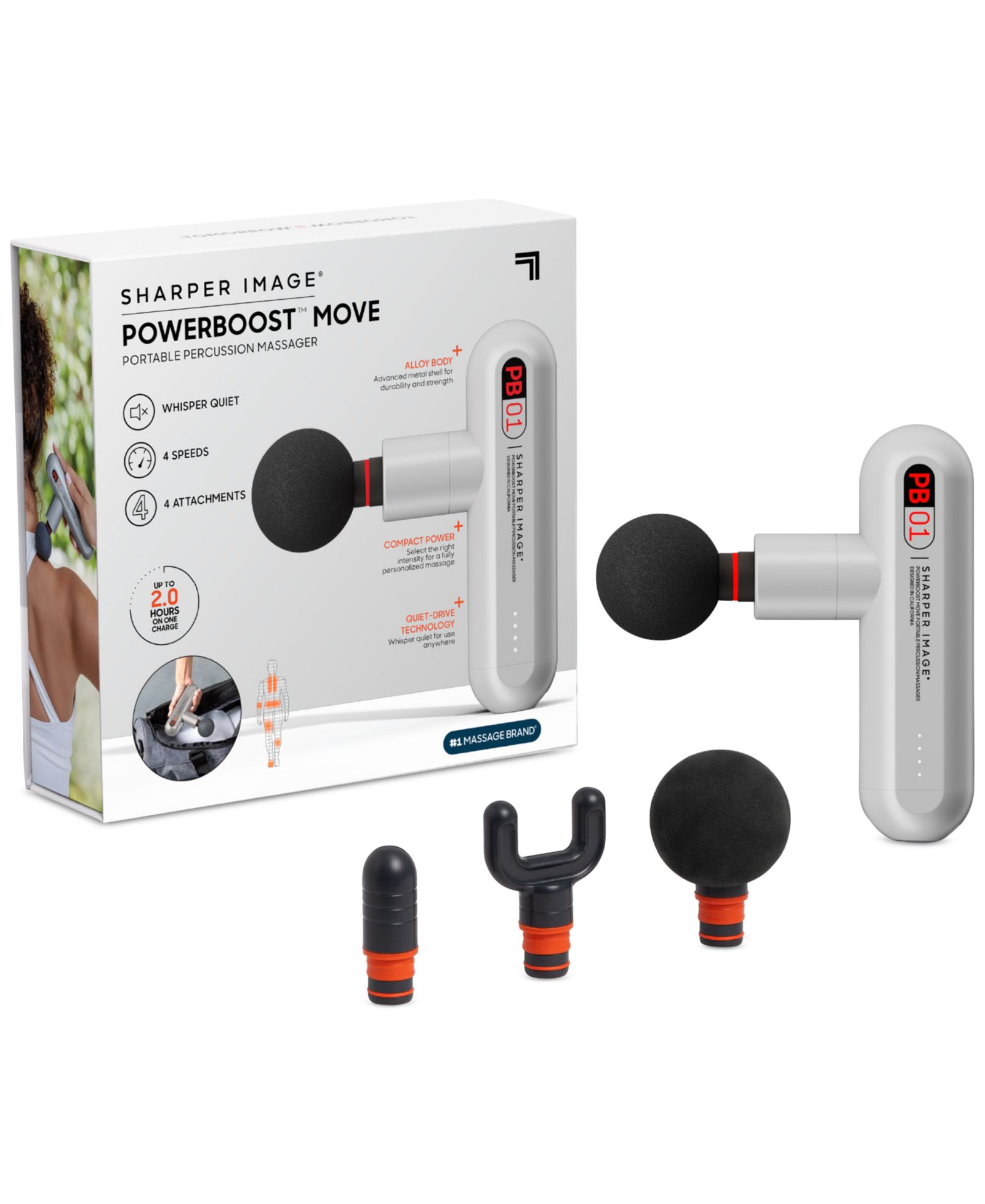 Перкуссионный массажер для глубоких тканей Sharper Image Powerboost Move