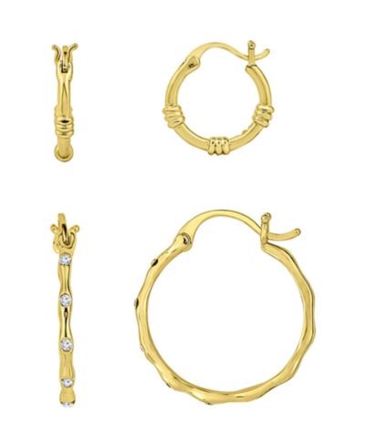 And Now This Duo Crystal Hoop and Textured Hoop, Set of 2