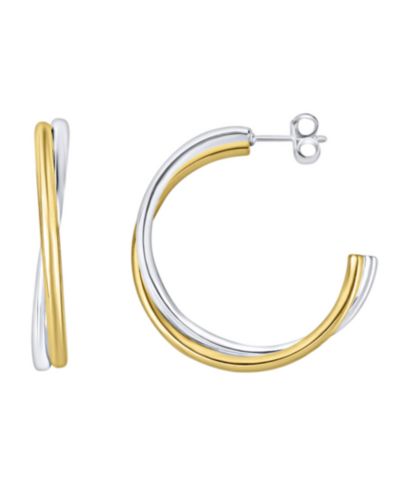 Серьги-кольца And Now This Two Tone Layered Hoop