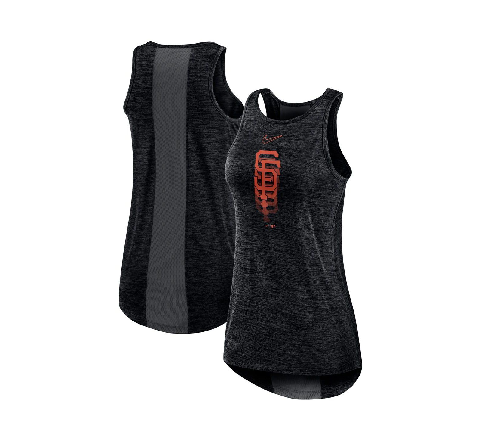 Женский топ Nike Black San Francisco Giants Logo Fade High Neck Performance Tank Top