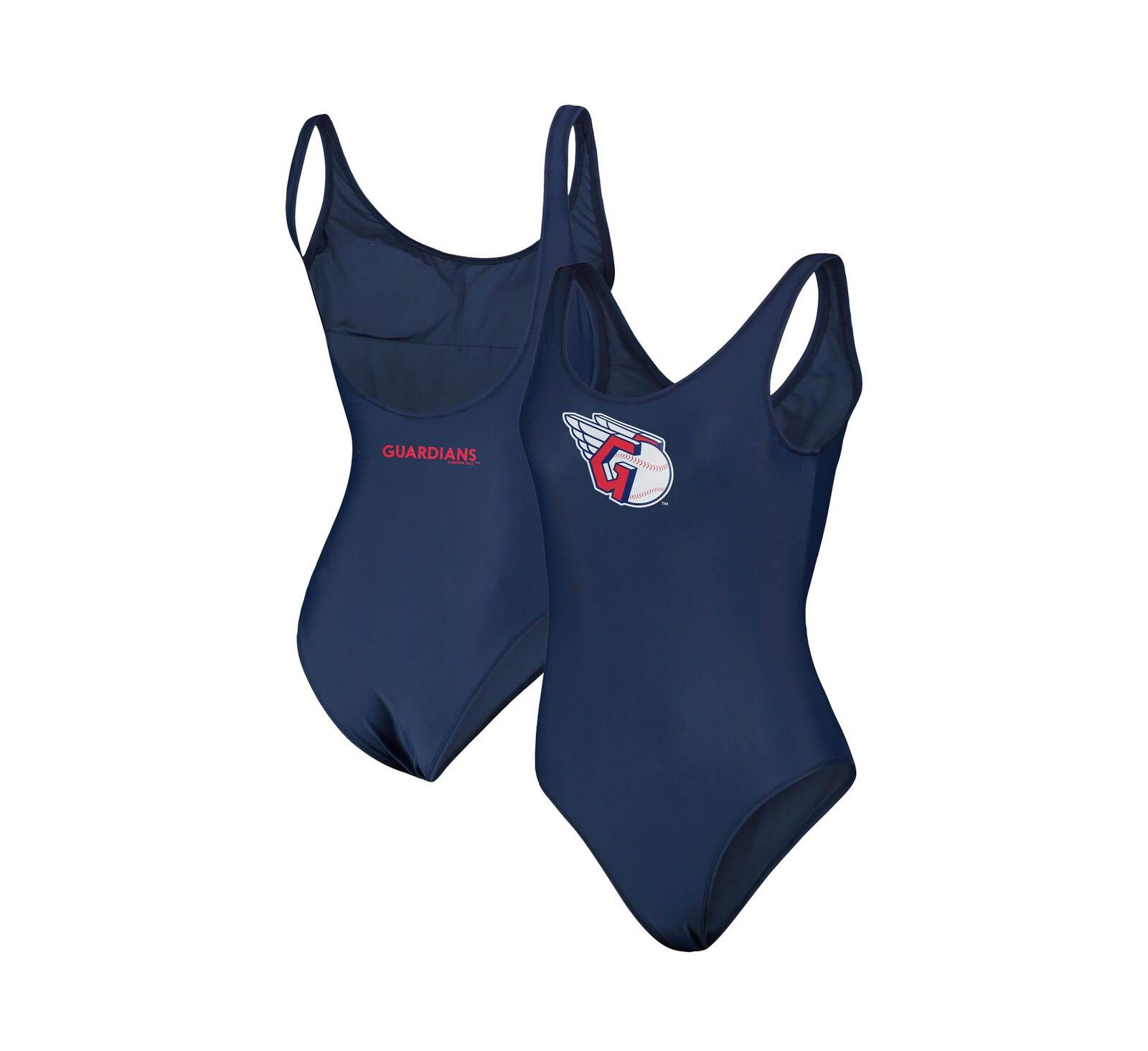 Women's G-III 4Her by Carl Banks Navy Cleveland Guardians Making Waves One-Piece Swimsuit