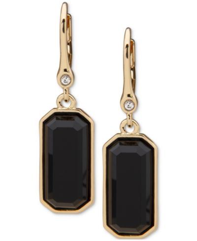 Серьги-подвески DKNY с золотистым покрытием и камнями