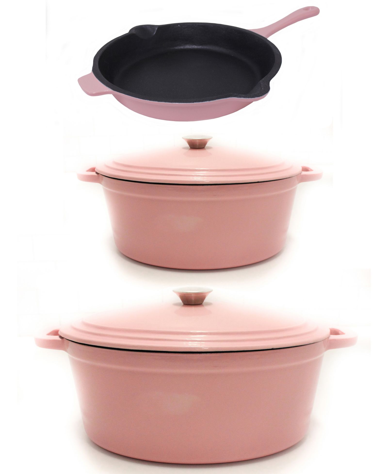 BergHOFF Neo Набор чугунных овальных кастрюль с 10" сковородой, 5qt. & 8qt.