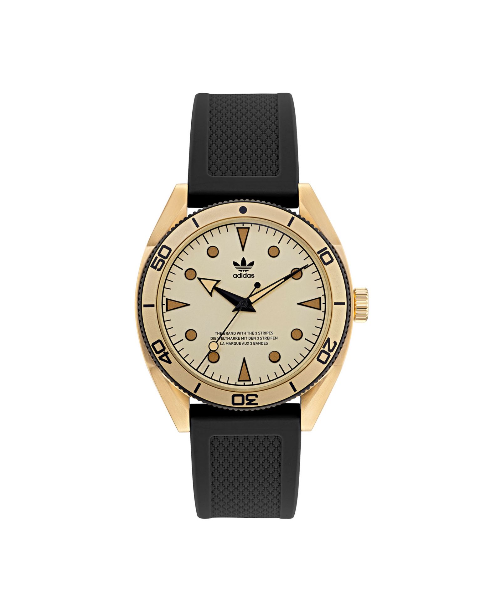 adidas часы Unisex Three Hand Edition с черным силиконовым ремешком 42mm