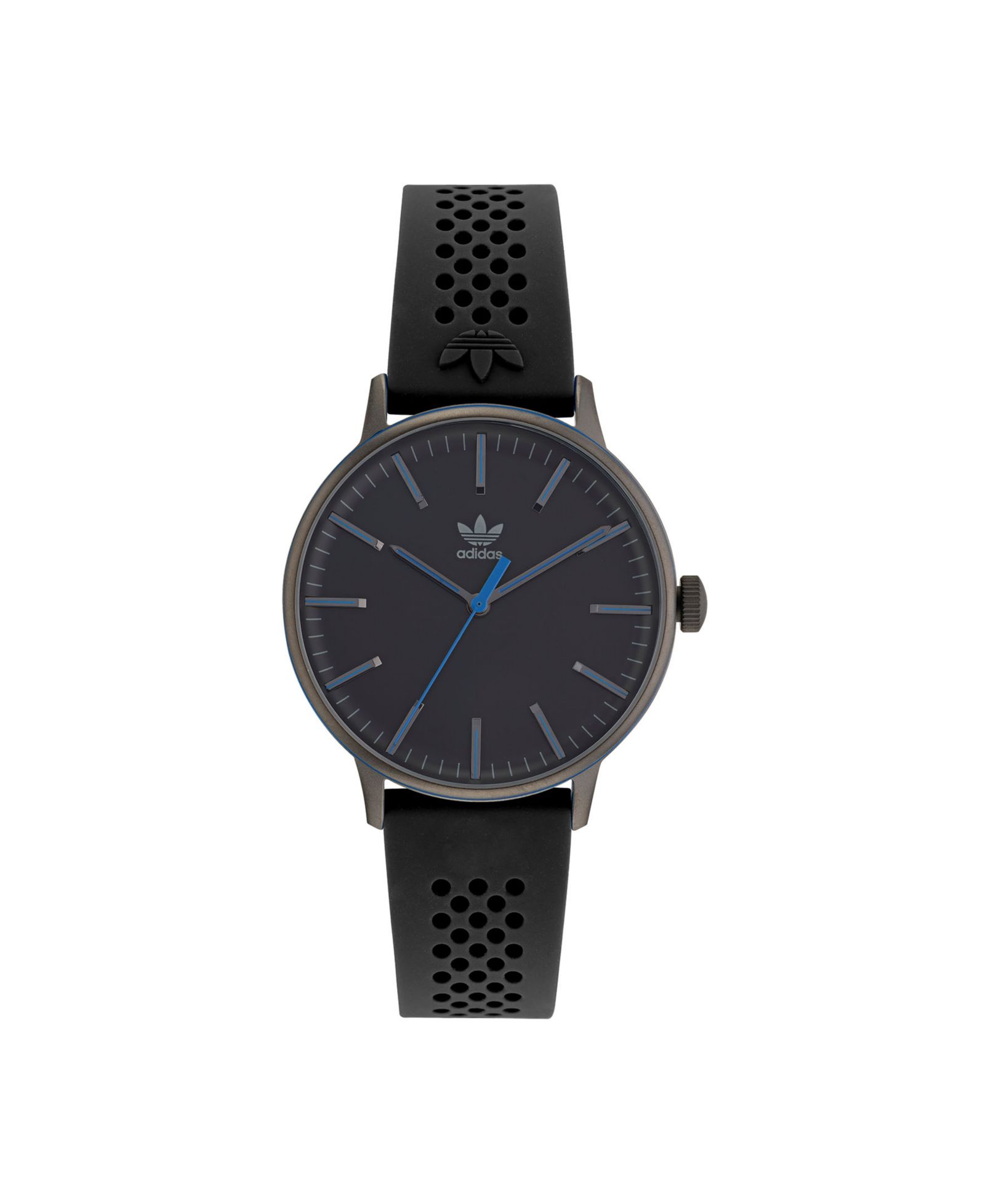 adidas Unisex Three Hand Code One Black Silicone Strap Watch 38mm