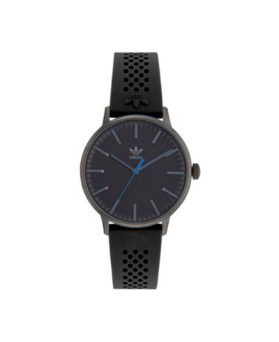adidas Unisex Three Hand Code One Black Silicone Strap Watch 38mm