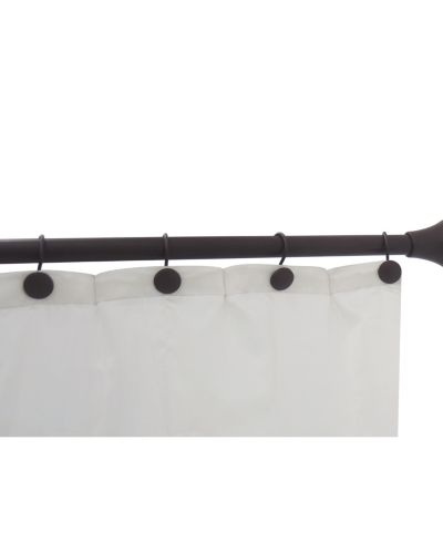Lavender and Sage Adjustable Curtain Tension Shower Rod and Hooks, Set of 13, 42" - 72"