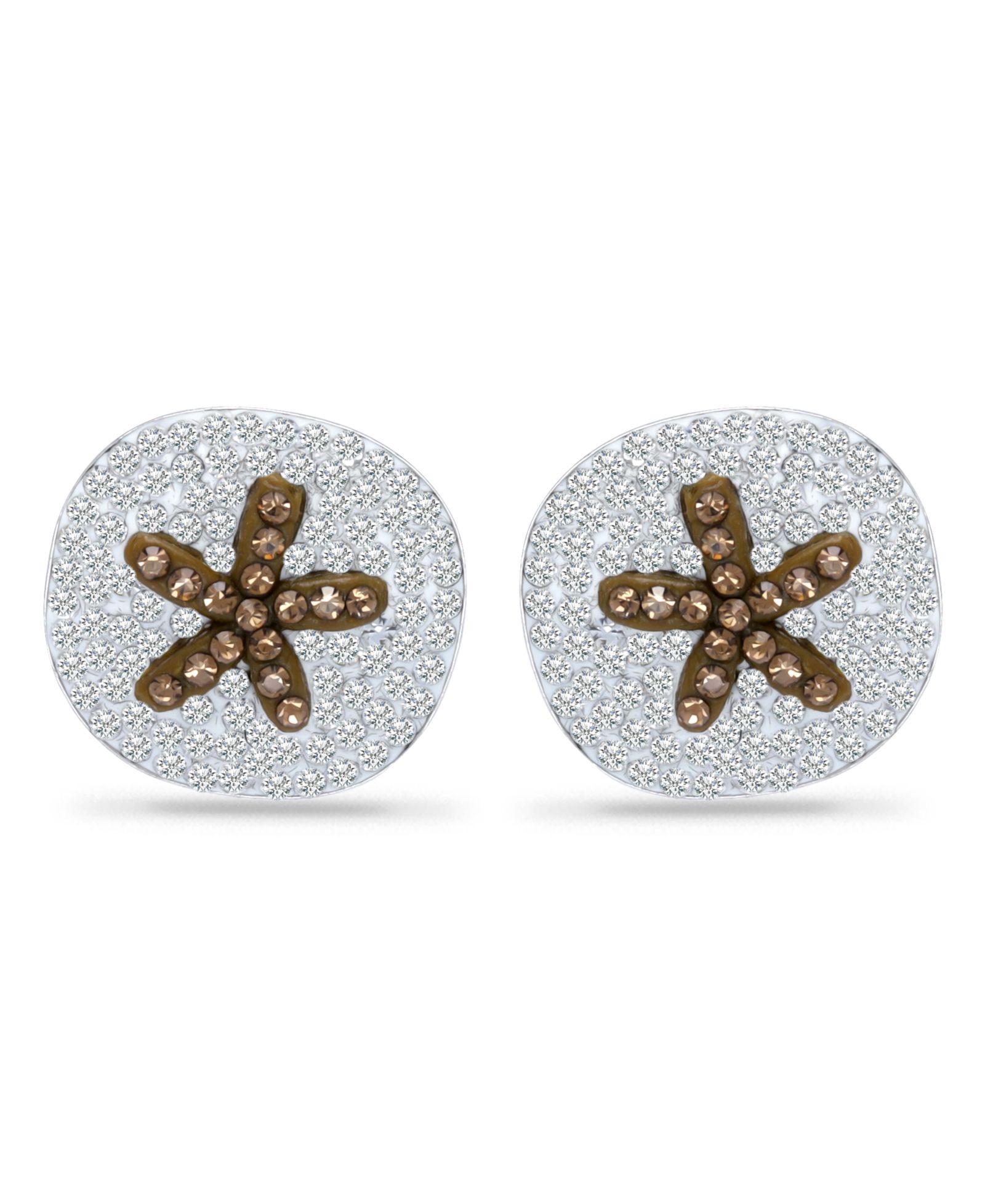 Giani Bernini Crystal Sand Dollar Sterling Silver Stud Earrings