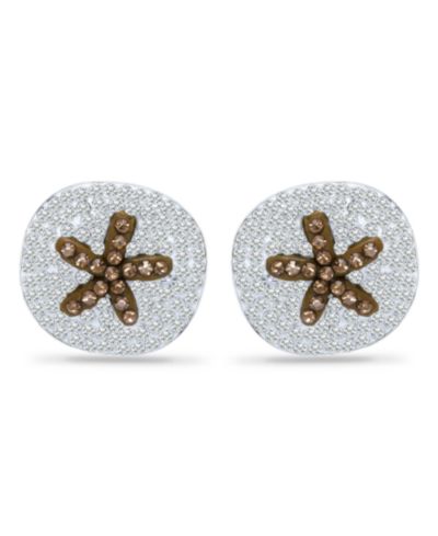 Giani Bernini Crystal Sand Dollar Sterling Silver Stud Earrings