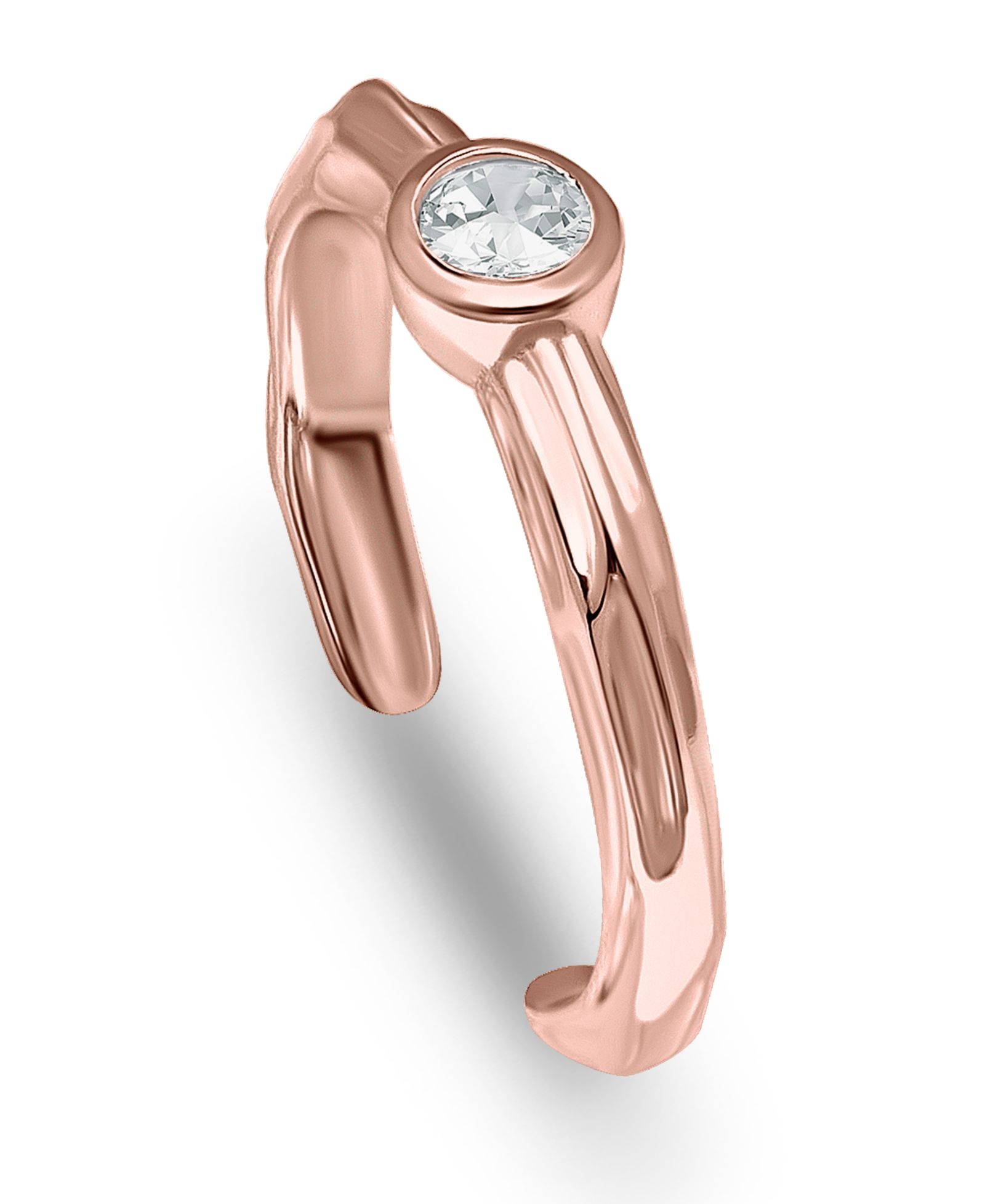 Кольцо на палец Giani Bernini Bezel Set Solitaire Cubic Zirconia, 18K Rose Gold Over Silver
