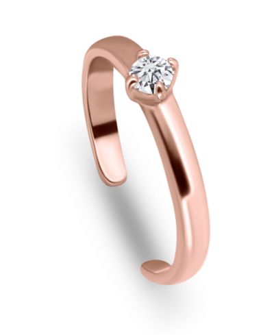Кольцо на палец Giani Bernini Solitaire Cubic Zirconia 18K Rose Gold and Gold Over Silver, Sterling Silver