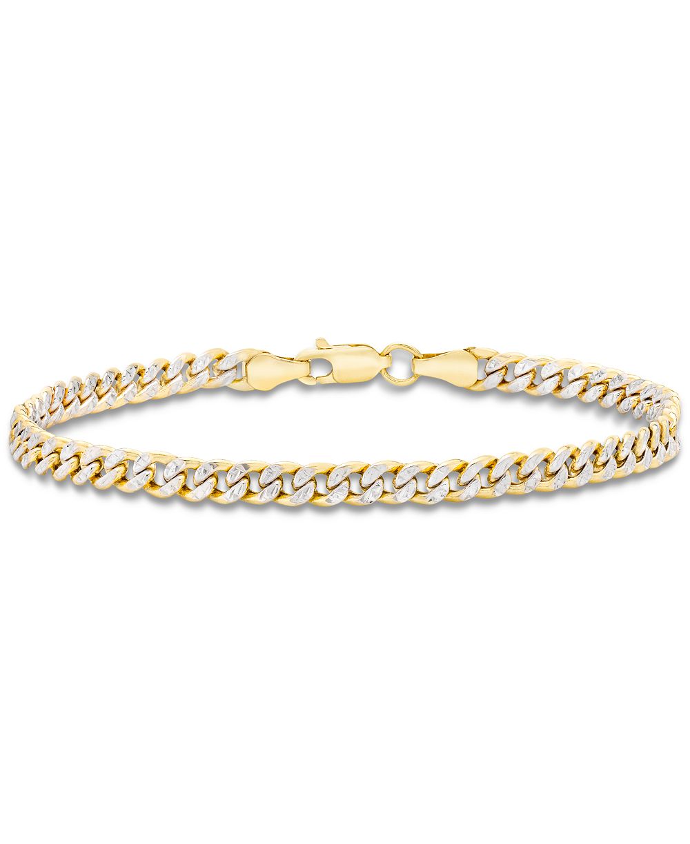 Браслет Cuban Link Double-Sided (4.5mm) в 10k Two-Tone Gold