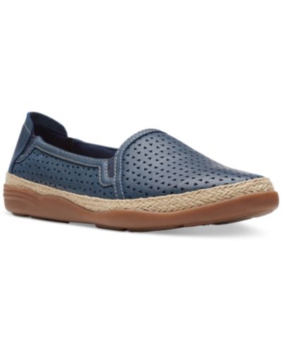 Clarks Slip-On Espadrille Leather Flats