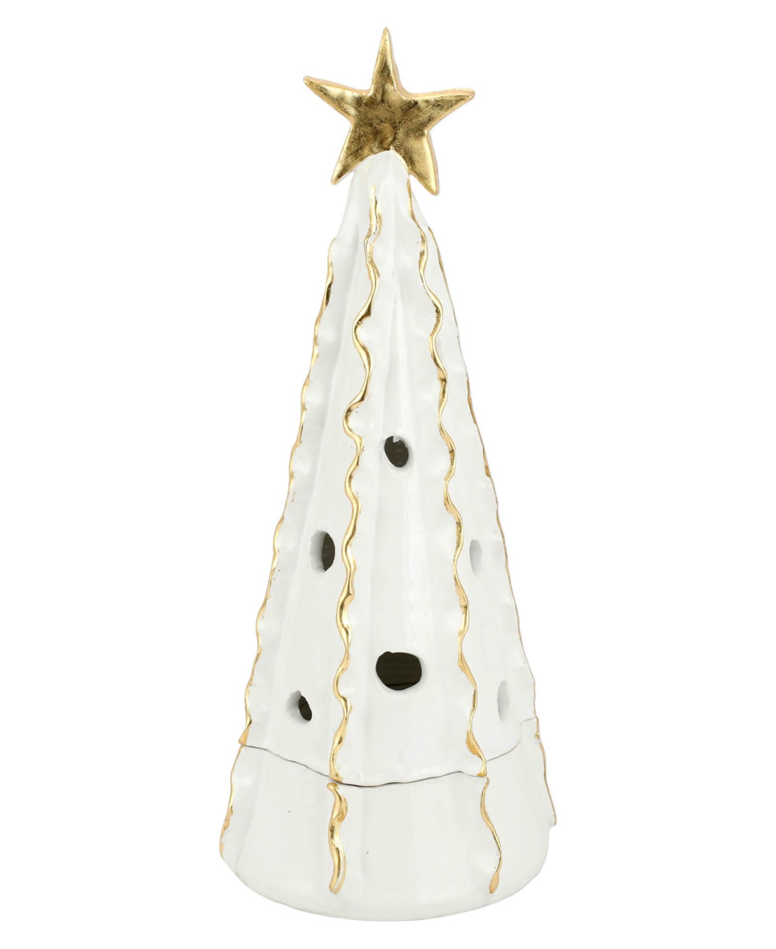 VIETRI Foresta Large Tree with Ribbon Gold Star